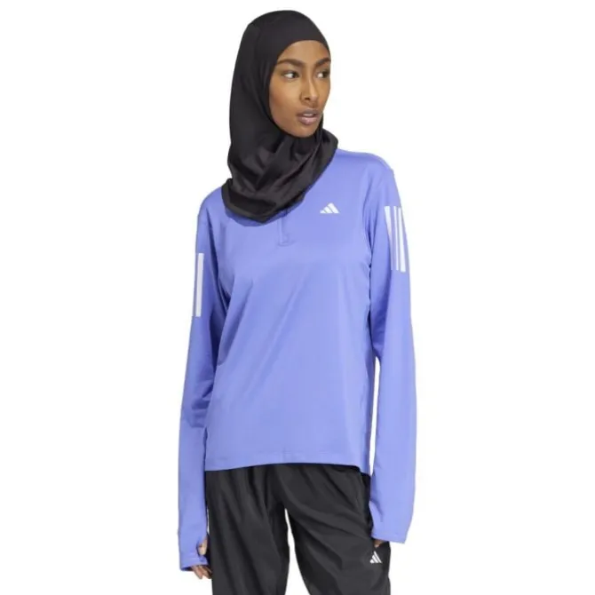 adidas T-paidat Ja Pitkähihaiset^Own The Run Half-Zip Long Sleeve Violetti