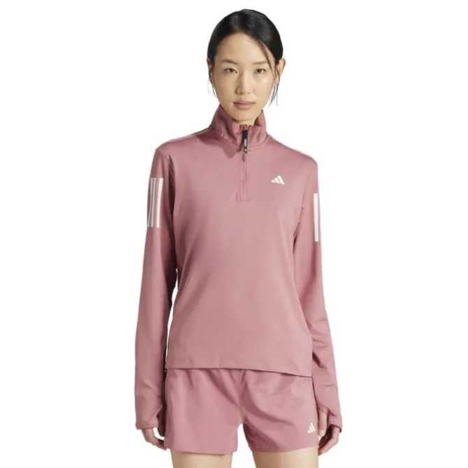 adidas T-paidat Ja Pitkähihaiset^Own The Run Half-Zip Long Sleeve Ruusu