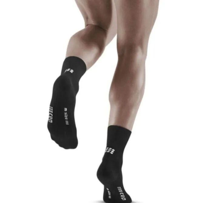 CEP Sukat | Juoksusukat^Classic All Black Socks Mid Cut Musta