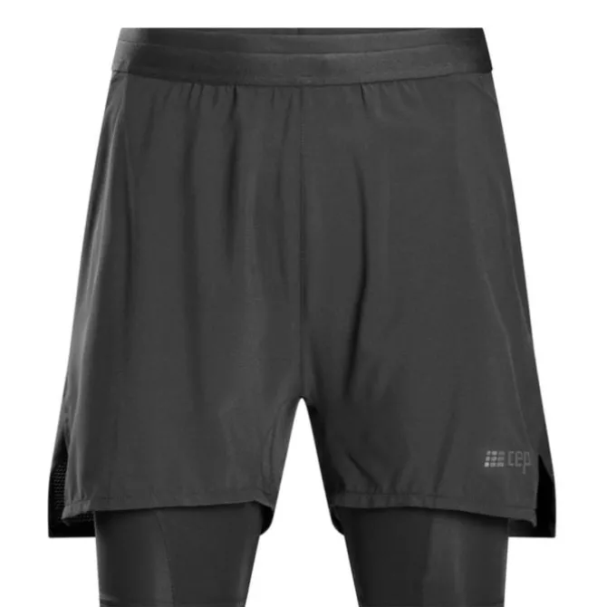 CEP Lyhyet Trikoot Ja Shortsit^The Run Shorts 2in1 Musta