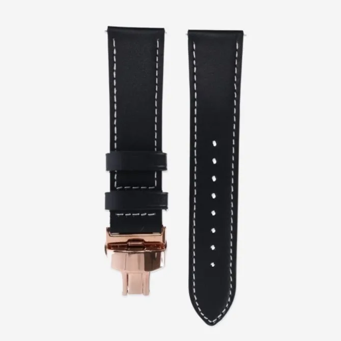 Elevate Rannekkeet^Watch Band for Forerunner 22mm (Leather) Musta