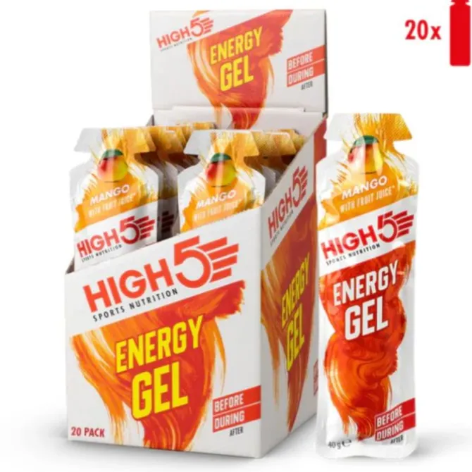 High5 Ravintolisät^Energy Gel Mango - Box 20x40g Valkoinen