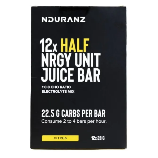 Nduranz Ravintolisät^Half Nrgy Unit Juice Bar 28 g - Box 12 Musta