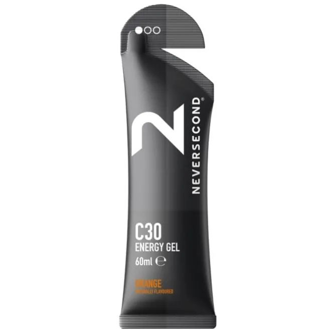 NeverSecond Ravintolisät^C30 Energy Gel Orange- 12 Servings Musta