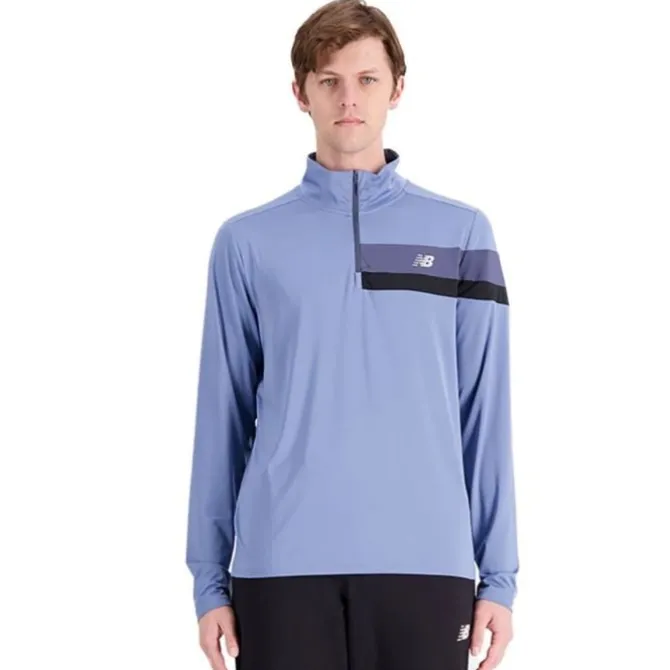 New Balance T-paidat Ja Pitkähihaiset^Accelerate Half Zip Sininen