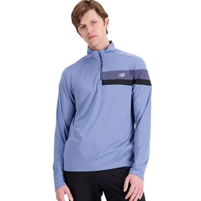 New Balance T-paidat Ja Pitkähihaiset^Accelerate Half Zip Sininen