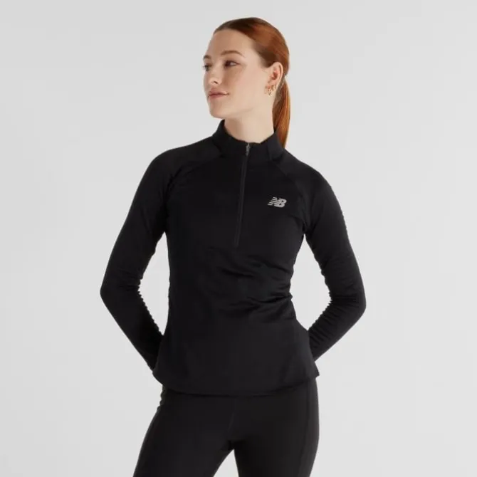New Balance T-paidat Ja Pitkähihaiset^Athletics Heat Grid Half Zip Musta
