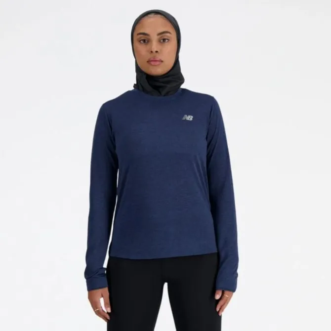New Balance T-paidat Ja Pitkähihaiset^Athletics Long Sleeve Sininen