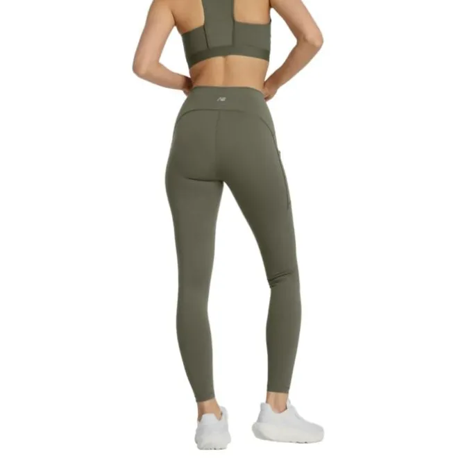 New Balance Pitkät Trikoot Ja Housut^NB Sleek Pocket High Rise Legging 27" Vihreä