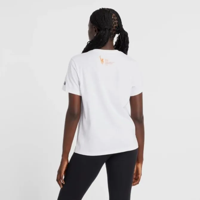 New Balance T-paidat Ja Pitkähihaiset^NYC Marathon Grafic T-shirt Valkoinen