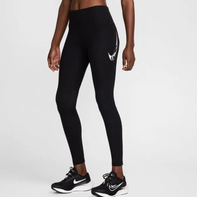 Nike Pitkät Trikoot Ja Housut^Dri-FIT Fast Swoosh Mid-Rise 7/8 Tights Musta