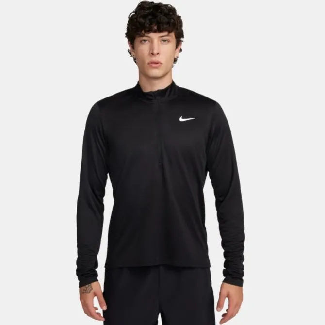 Nike T-paidat Ja Pitkähihaiset^Dri-FIT Pacer Half Zip Long Sleeve Tee Musta