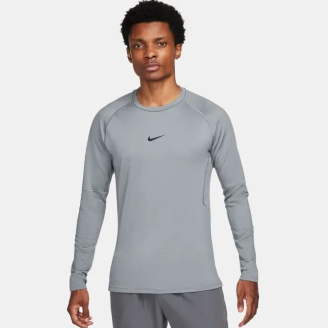 Nike T-paidat Ja Pitkähihaiset^Pro Warm Long Sleeve Tee Harmaa