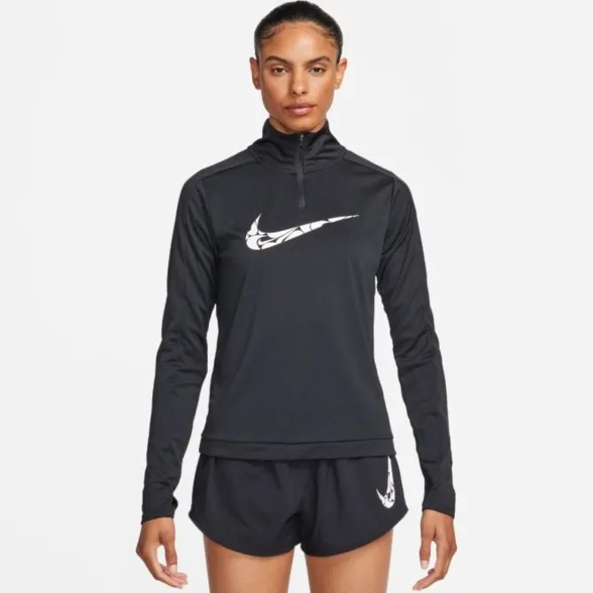 Nike T-paidat Ja Pitkähihaiset^Swoosh Dri-Fit 1/4-Zip Mid-Layer Musta