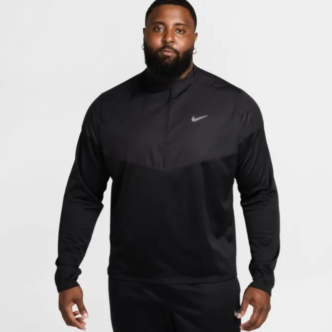 Nike T-paidat Ja Pitkähihaiset^Therma-FIT Water-Repellent Sphere Element Half Zip Musta