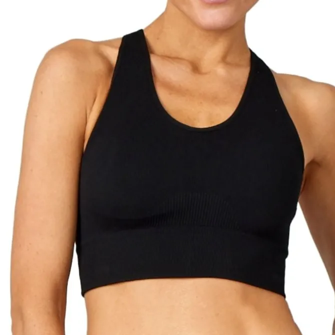 PureLime Urheilurintaliivit^Seamless Rib Bra Top Musta