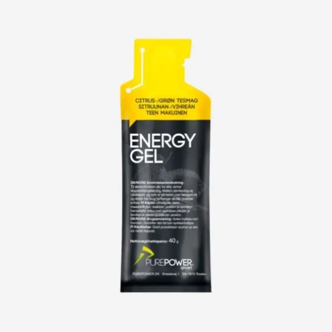 PurePower Ravintolisät^Energy Gel 40 g. Lemon/Tea Valkoinen