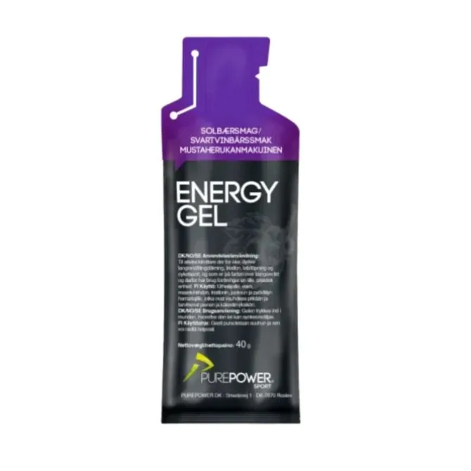 PurePower Ravintolisät^Energy Gel Blackcurrant Musta