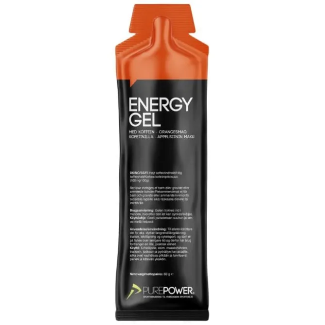 PurePower Ravintolisät^Energy Gel Caffeine 60 g. Orange