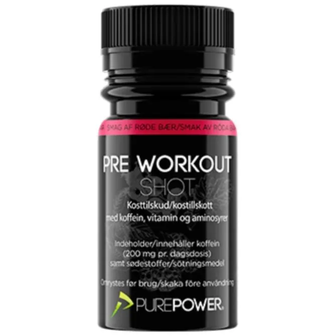 PurePower Ravintolisät^Pre-Workout Shot (PWO) 60 ml. Red Berry