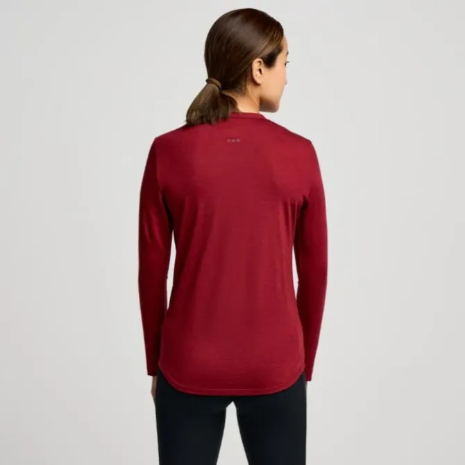 Saucony T-paidat Ja Pitkähihaiset^Peregrine Merino Long Sleeve Punainen