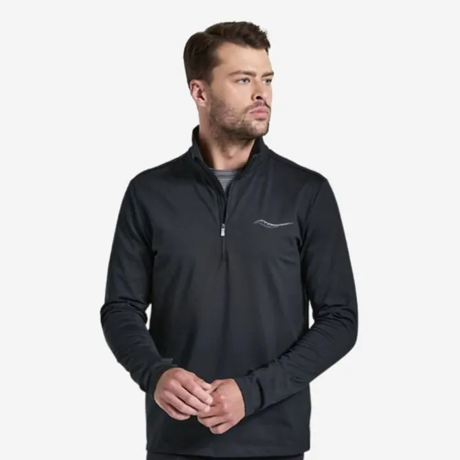 Saucony T-paidat Ja Pitkähihaiset^Solstice 1/4 Zip Musta