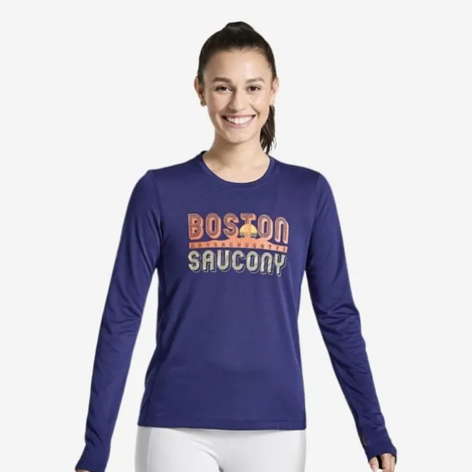 Saucony T-paidat Ja Pitkähihaiset^Stopwatch Graphic Long Sleeve Violetti