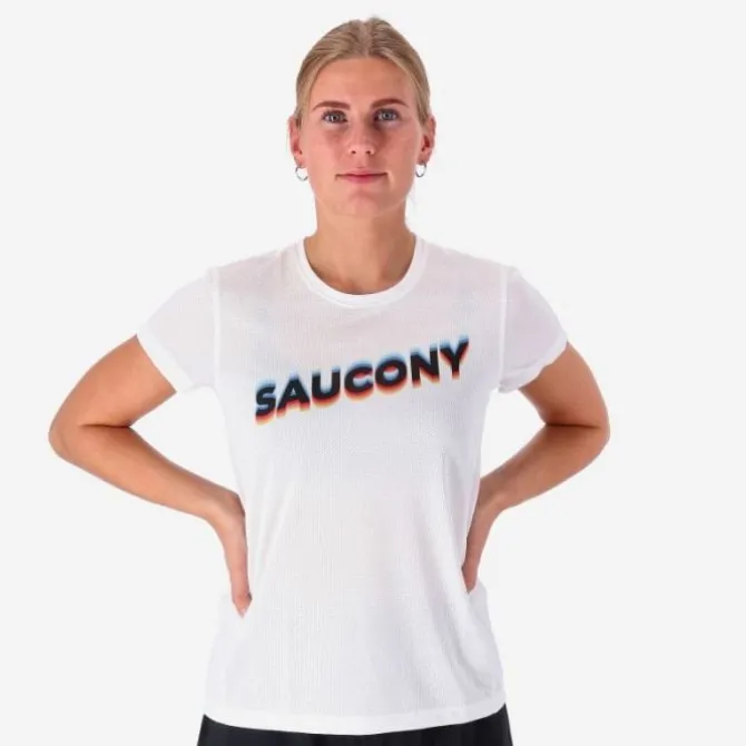 Saucony T-paidat Ja Pitkähihaiset^Stopwatch Graphic Short Sleeve Valkoinen